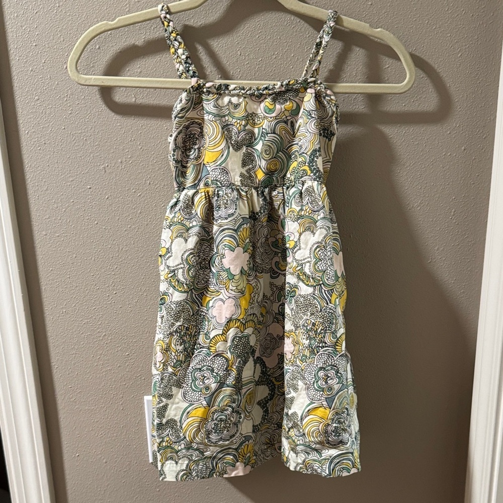Liberty of London for Target Kids Dress with pockets Yellow and Green Paisley XS